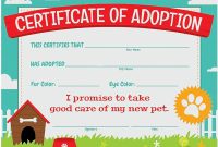 Pet Adoption Certificate Template (2nd Free Printable) Pet Adoption Certificate Template (2nd Free Printable)