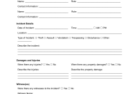 Police Incident Report Template (2nd Free PDF Format)