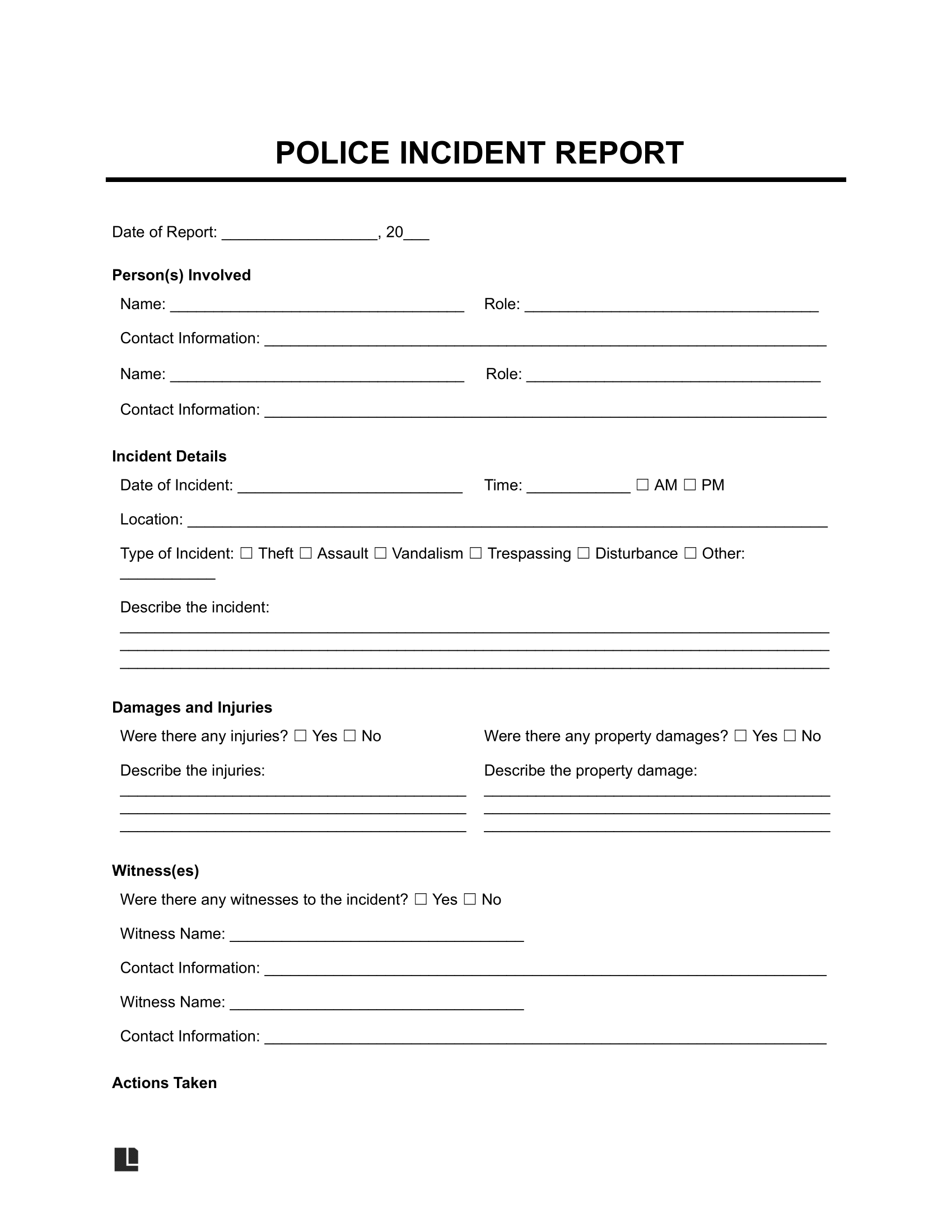 police report template, police officer report template, police report form template, police incident report template, police investigation report template, police after action report template, police daily observation report template, police daily activity report template, printable blank police report forms