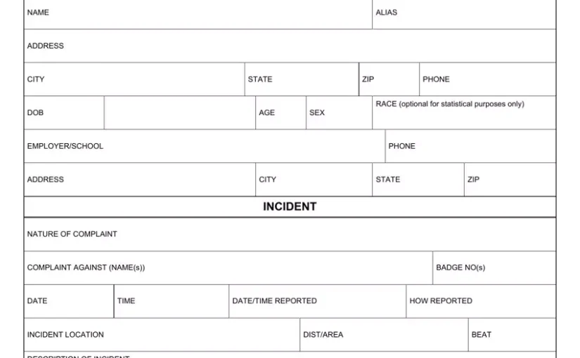 Police Report Template – 2026 Free Daily Observations with Precision