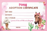 Pony Adoption Certificate Template (1st Free Funny Design) Pony Adoption Certificate Template (1st Free Funny Design)