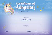 Unicorn Adoption Certificate Free Printable (2nd New Template Design) Unicorn Adoption Certificate Free Printable (2nd New Template Design)