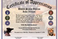 Veteran Certificate of Appreciation Template Free Printable (2nd Best Idea)