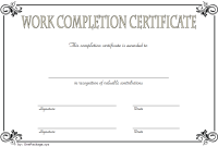 Work Completion Certificate Template (2nd Free Word Format) Work Completion Certificate Template (2nd Free Word Format)