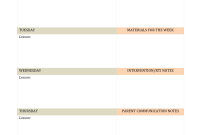 1st Grade Math Lesson Plan Template (Weekly Layout)