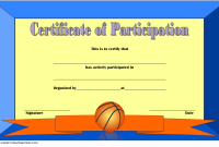 Basketball Certificate of Participation Template (1st Fresh Design) Basketball Certificate of Participation Template (1st Fresh Design)