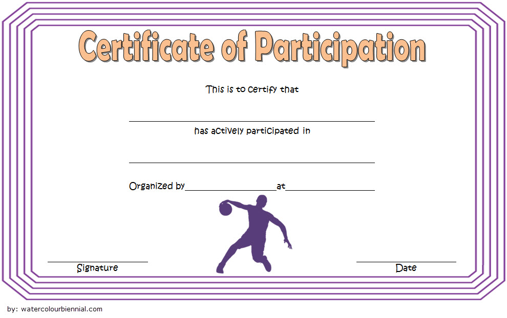 Basketball Certificate of Participation Template (2nd Fresh Design) basketball certificate of participation template, certificate of participation basketball template, certificate of participation for basketball tournament, sports certificate of participation template, certificate of participation sports template, certification of participation template
