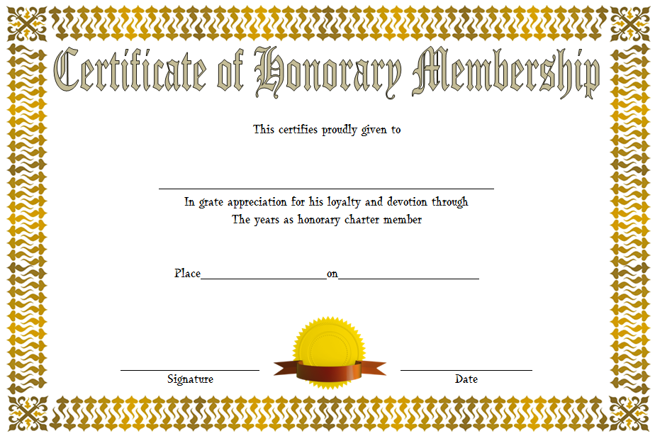 Certificate of Honorary Membership Template (1st Free Lifetime Design) certificate of membership template, membership certificate template, certificate of honorary membership template, certificate of life membership template, certificate of church membership template, certificate of membership in an organization template, rotary membership certificate template, free printable membership certificate, certificate of new membership, lifetime membership certificate template