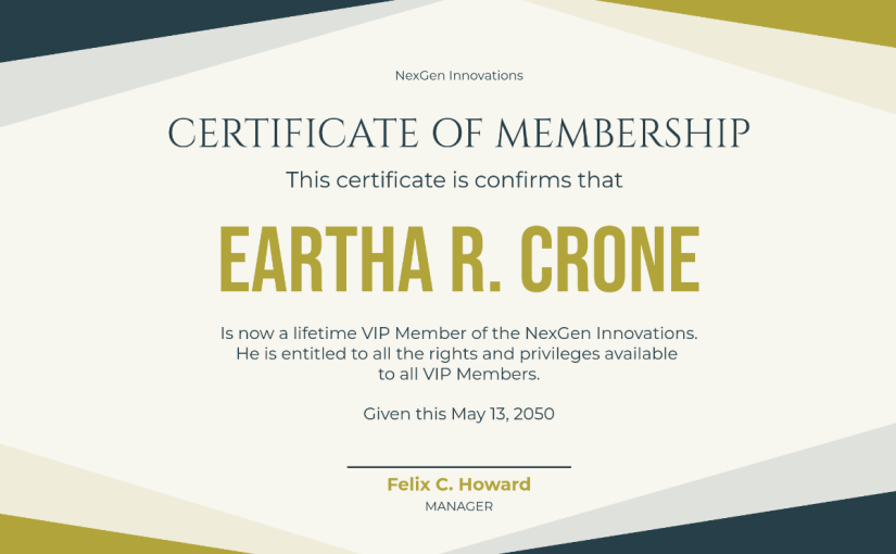 Certificate of Membership Template (8+ Free Editable & Printable Designs) 1 certificate of membership template, membership certificate template, certificate of honorary membership template, certificate of life membership template, certificate of church membership template, certificate of membership in an organization template, rotary membership certificate template, free printable membership certificate, certificate of new membership, lifetime membership certificate template