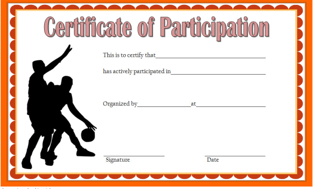 basketball certificate of participation template, certificate of participation basketball template, certificate of participation for basketball tournament, sports certificate of participation template, certificate of participation sports template, certification of participation template