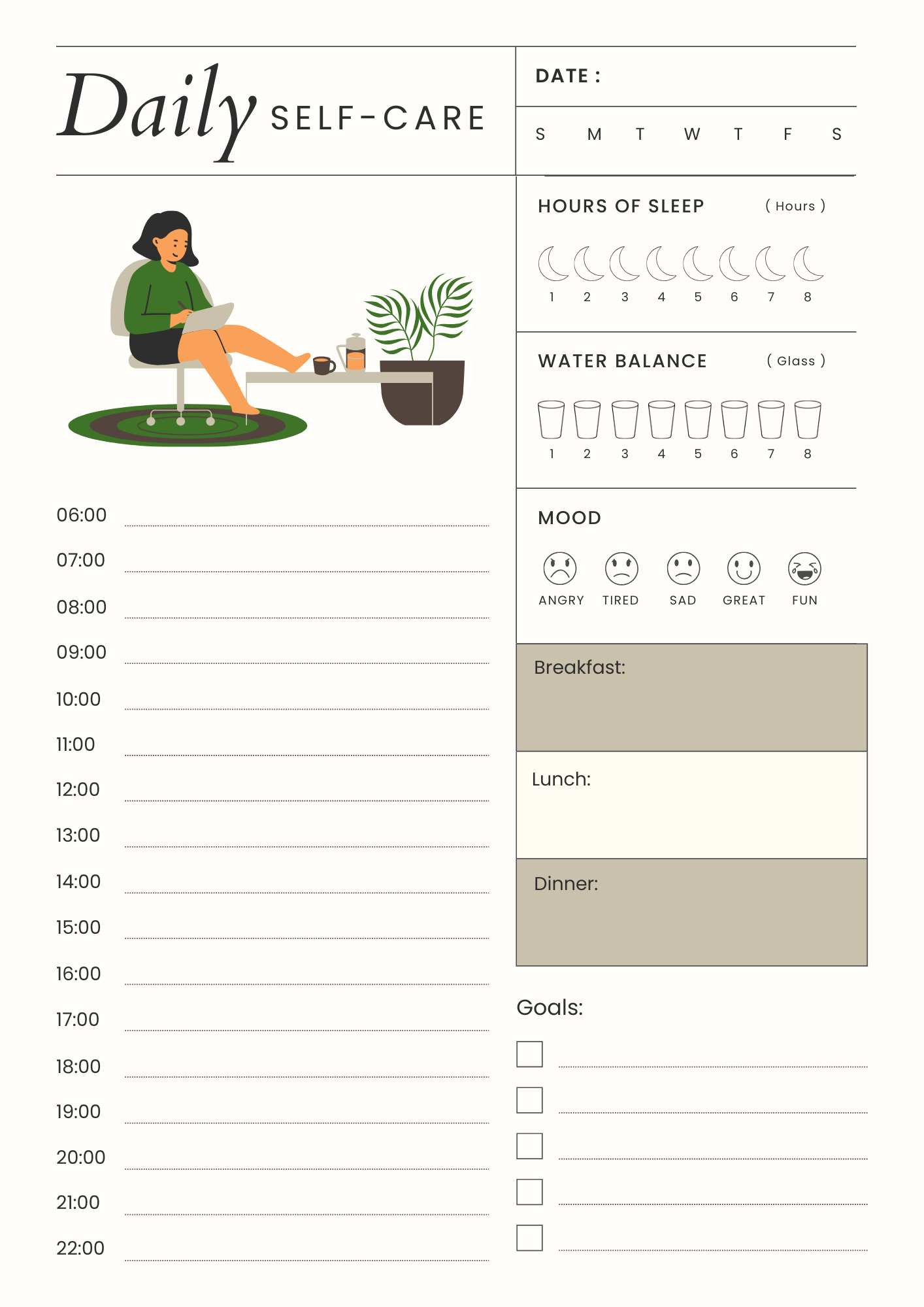 Daily Self Care Checklist (3rd Free Printable Planner Template) self care plan template, self care planner template, self-care plan template, daily self care checklist, self care strategy plan template, weekly self care plan template, free printable self care plan, self care plan examples, wellness self care plan template