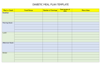 Diabetic Meal Plan Template (2nd Free Editable Design) Diabetic Meal Plan Template (2nd Free Editable Design)