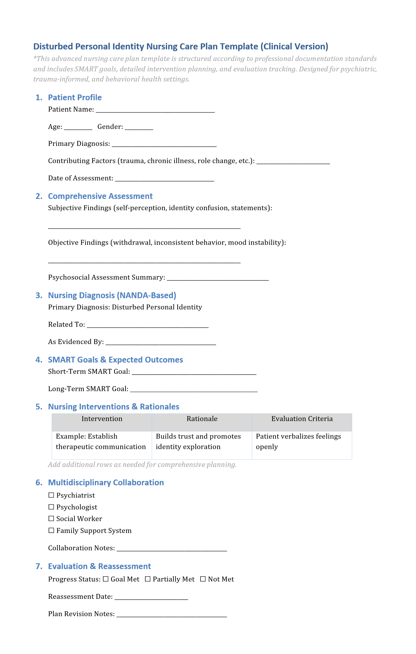 Disturbed Personal Identity Nursing Care Plan Template (2nd Free Editable Design) mental health nursing care plan template, mental health care plan template for nurses, psychiatric nursing care plan template, psychiatric nursing care planning, disturbed personal identity nursing care plan, mental health nursing diagnosis care plan, mental health nursing practical care plan, mental health nursing care plan format, mental health treatment plan sample, nursing care plan for mental health patient