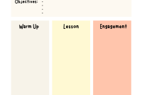 Free Preschool Teacher Lesson Plan Template (1st Colorful Design)