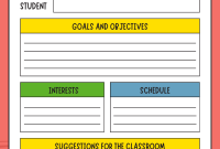 Free Preschool Teacher Lesson Plan Template (2nd Colorful Design)