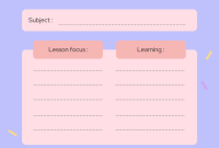 Kindergarten Lesson Plan Template (1st Free Customizable Design)