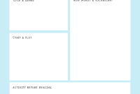 Kindergarten Reading Lesson Plan Template (2nd Best Design)