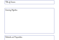 Kindergarten Teaching Lesson Plan Template (1st Free Blank Format)