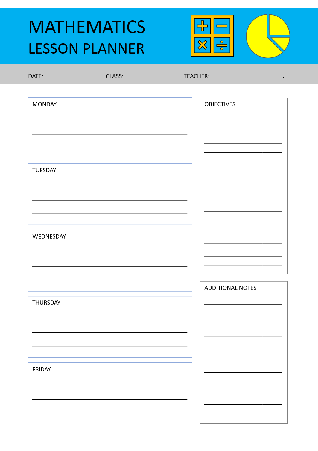 Mathematics Lesson Plan Template (1st Free Weekly Teaching Design) math lesson plan template, maths lesson plan template, mathematics lesson plan template, 1st grade math lesson plan template, middle school math lesson plan template, math teacher lesson plan template, math lesson plan example, free maths lesson plan template
