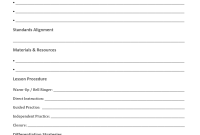 Middle School Math Lesson Plan Template (2nd Free Printable Design)