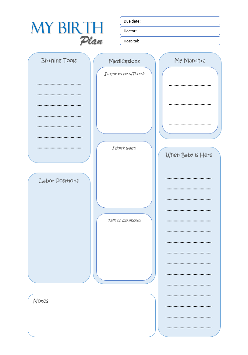 my birth plan template, my natural birth plan template, free editable birth plan template, free printable birth plan template