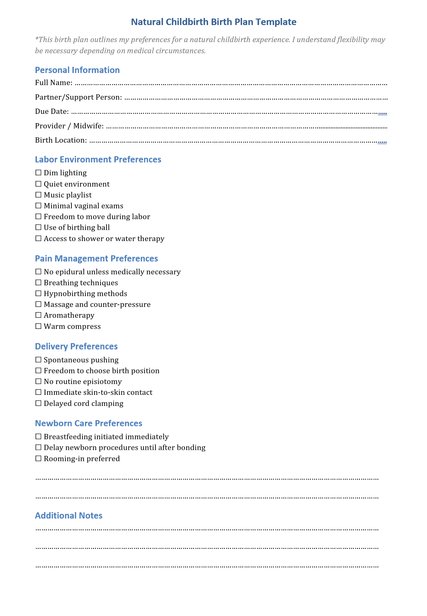 Natural Childbirth Birth Plan Template (2nd Free Printable Design) natural birth plan template, natural childbirth birth plan template, natural hospital birth plan template, mama natural birth plan template, holistic birth plan template, unmedicated birth plan template, downloadable birth plan template, natural birth plan for hospital template, mama natural visual birth plan template, free editable birth plan template