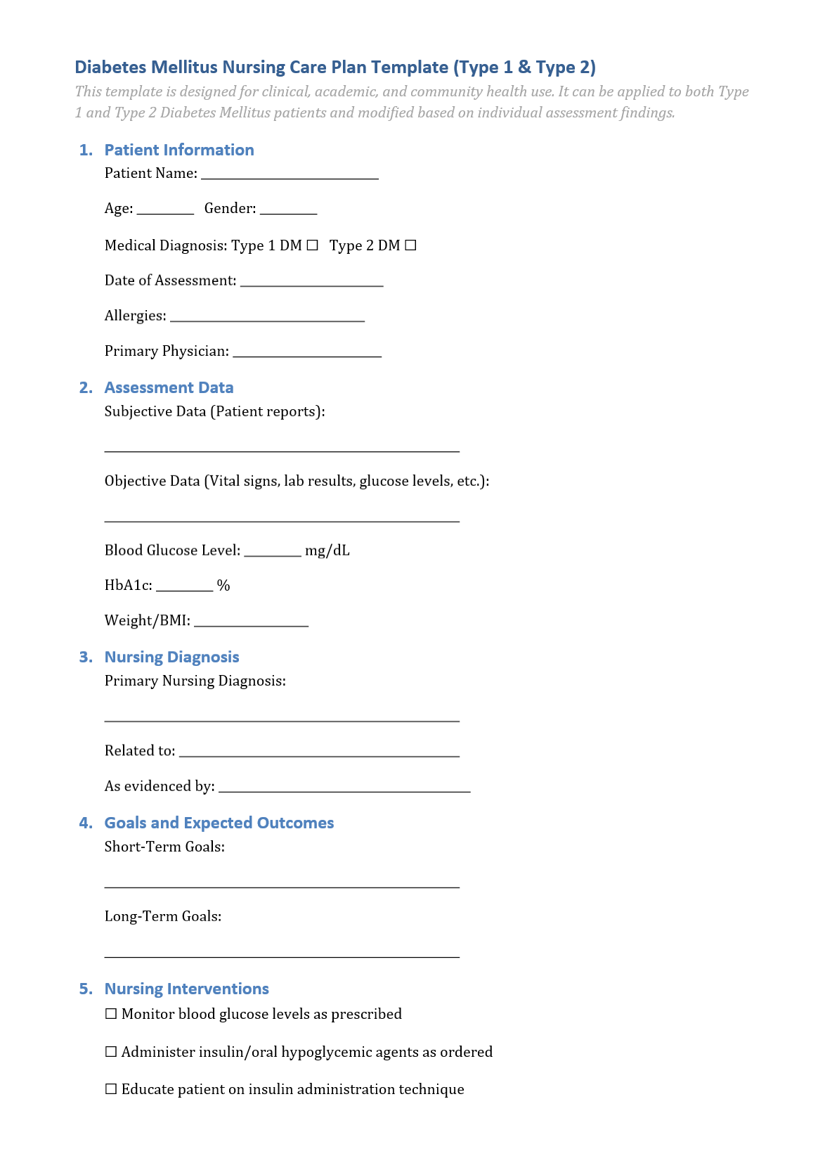 Nursing Care Plan Diabetes Mellitus Type 1 & 2 Template diabetes nursing care plan template, diabetes nursing care plan for hyperglycemia, diabetes mellitus type 1 nursing care plan, diabetes mellitus type 2 nursing care plan, diabetes patient nursing care plan, diabetes mellitus nursing care plan, diabetes management nursing care plan, diabetes nursing care plan examples, uncontrolled diabetes nursing care plan, diabetic patient nursing care plan, nursing care plan for diabetes