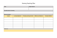 Nursing Teaching Plan Template (1st Editable Option) Nursing Teaching Plan Template (1st Editable Option)