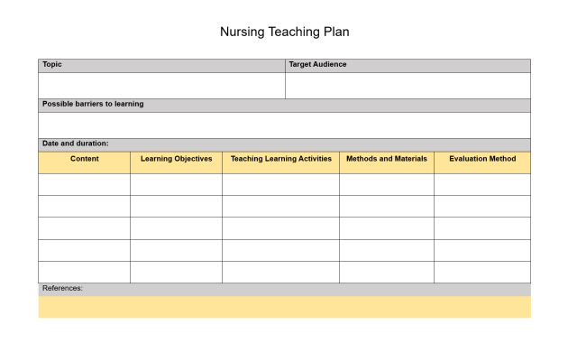 nursing teaching plan template, nursing education plan template, nursing lesson plan template, nurse teaching plan template, nursing school study plan template, nursing patient teaching plan template
