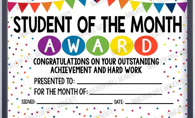 student of the month certificate template, student of the month certificate editable free, best student of the month certificate, student of the month award certificate, printable student of the month certificate, free editable student award certificates