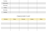 Weekly Meal Planner Template (2nd Grocery List Design) Weekly Meal Planner Template (2nd Grocery List Design)