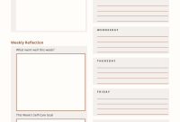 Weekly Self Care Plan Template (2nd Free Detailed Design) Weekly Self Care Plan Template (2nd Free Detailed Design)