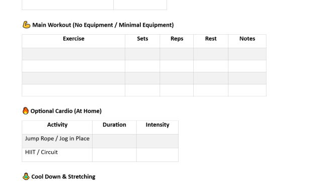daily workout plan template, daily workout planner template, daily workout routine planner, daily workout plan at home, daily workout plan at gym, daily workout schedule template, free printable workout planner template
