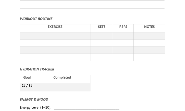 daily workout plan template, daily workout planner template, daily workout routine planner, daily workout plan at home, daily workout plan at gym, daily workout schedule template, free printable workout planner template