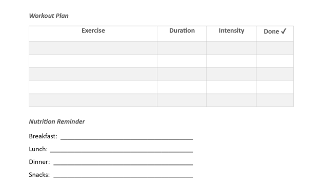 daily workout plan template, daily workout planner template, daily workout routine planner, daily workout plan at home, daily workout plan at gym, daily workout schedule template, free printable workout planner template