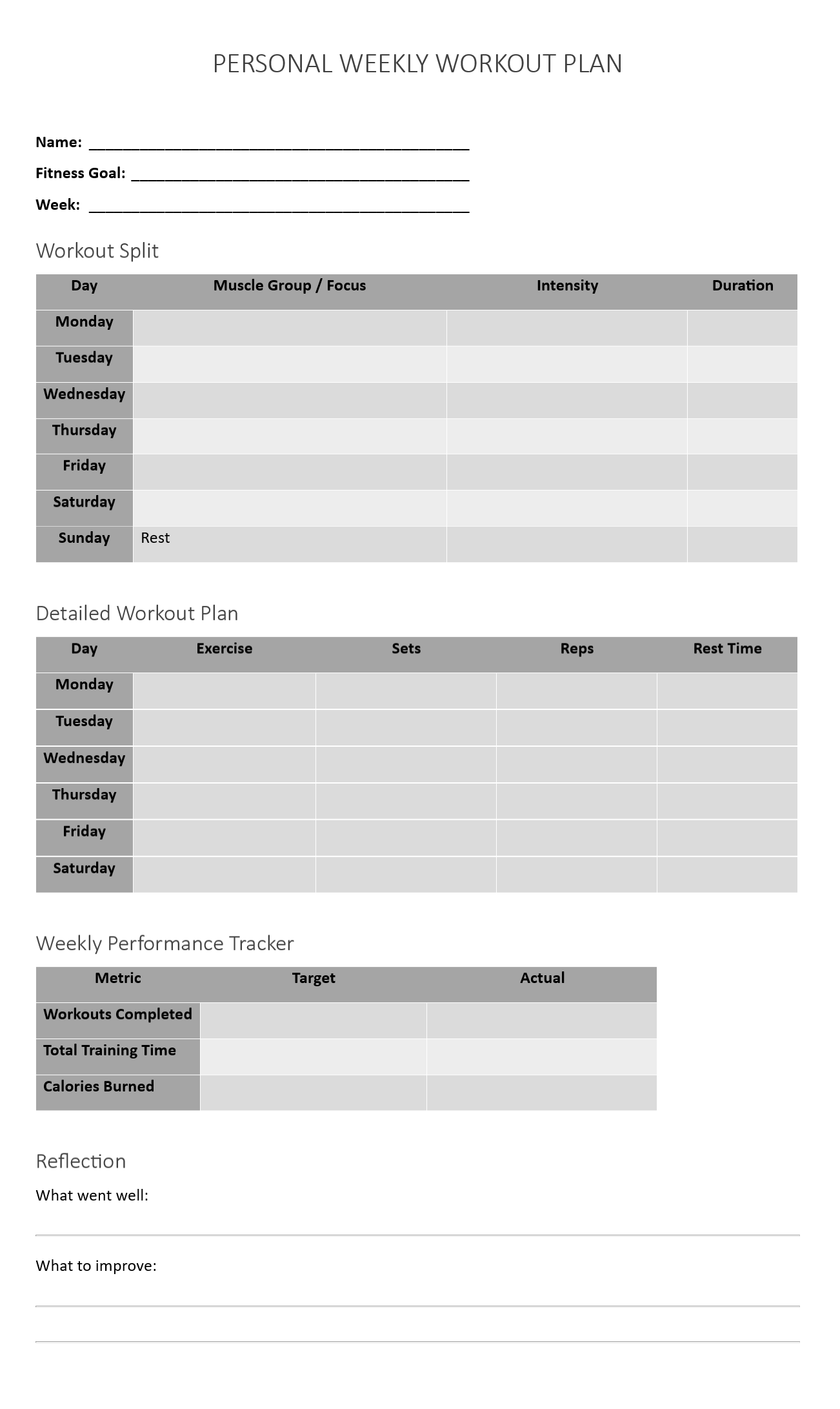 10+ Free Weekly Workout Plan Templates: Stay Consistent and Get Results 6 weekly workout plan template, weekly gym workout plan template, weekly workout planner template, weekly workout planner printable, free weekly workout schedule template, workout weekly plan template, weekly workout planning, weekly workout plan at gym, weekly workout routine template blank, free printable workout planner template, workout plan template word