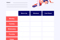 Free Workout Plan Template (2nd Wonderful Design) Free Workout Plan Template (2nd Wonderful Design)
