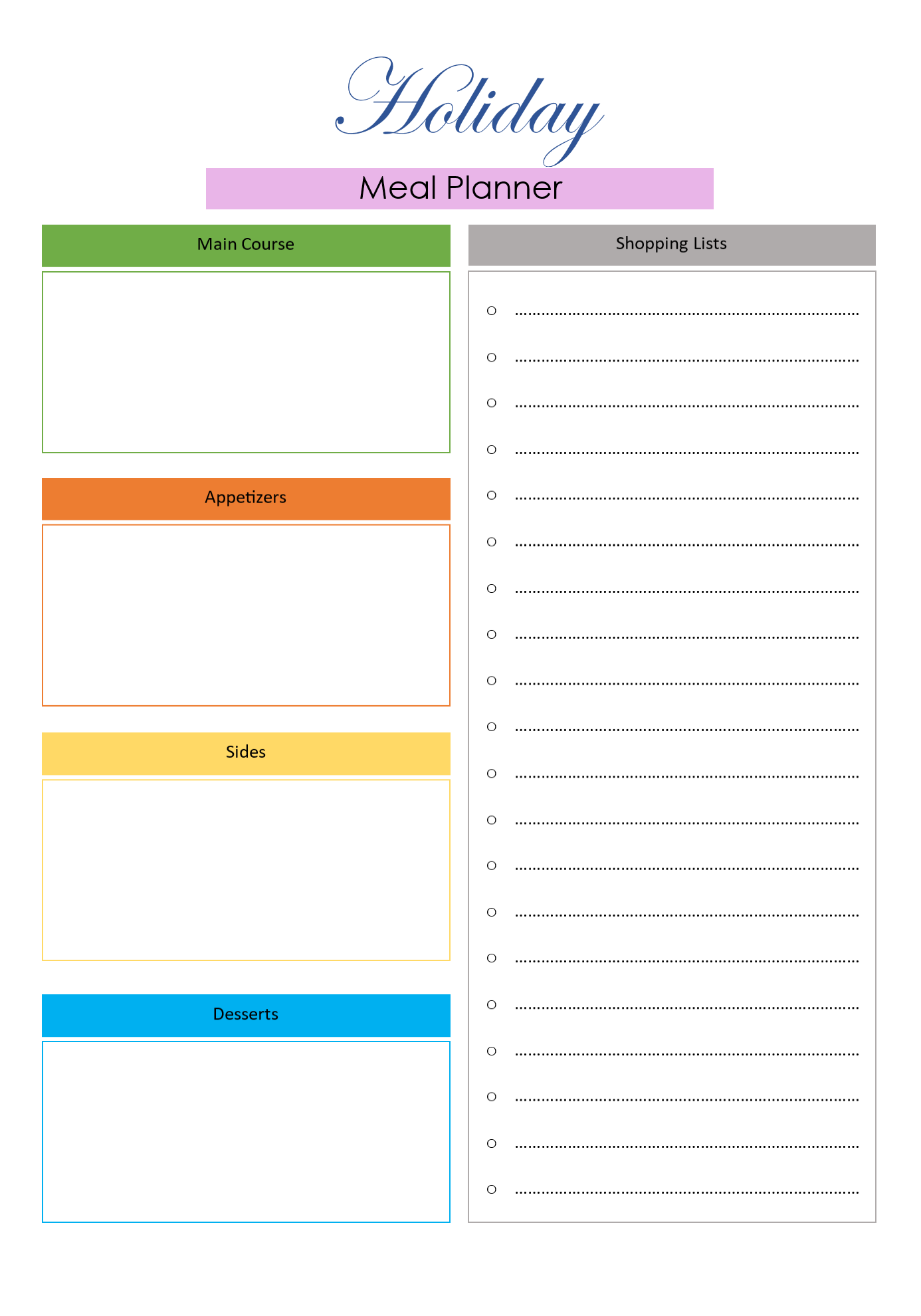 holiday meal planner template, holiday meal planning template, vacation meal planning template, vacation meal planner template, family vacation meal planning template, camping meal plan template, summer holiday meal plan, printable meal planning template, meal plan blank template