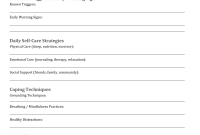 Mental Health Self Care Plan Template (Structured Clinical Layout)