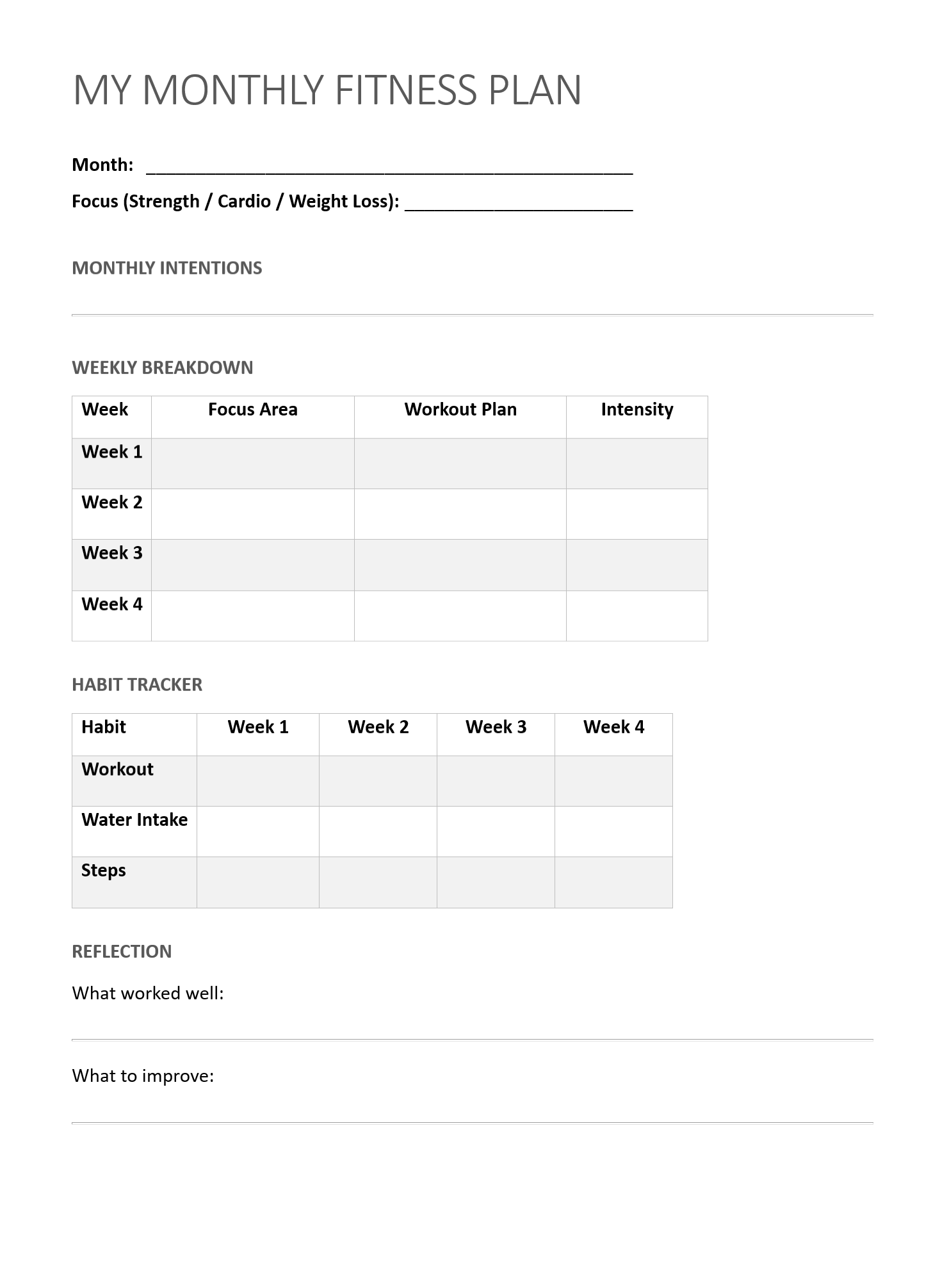 Monthly Workout Plan Template: 8+ Best Designs for Your Fitness Routine 4 monthly workout plan template, monthly workout planner template, monthly workout schedule template, monthly workout plan for weight loss, monthly workout plan for men, monthly workout plan for women, monthly workout plan at home, free printable monthly workout planner, monthly workout tracker printable free