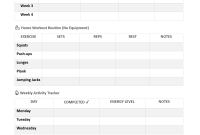 Monthly Workout Plan at Home (1st Free Customizable Template) Monthly Workout Plan at Home (1st Free Customizable Template)