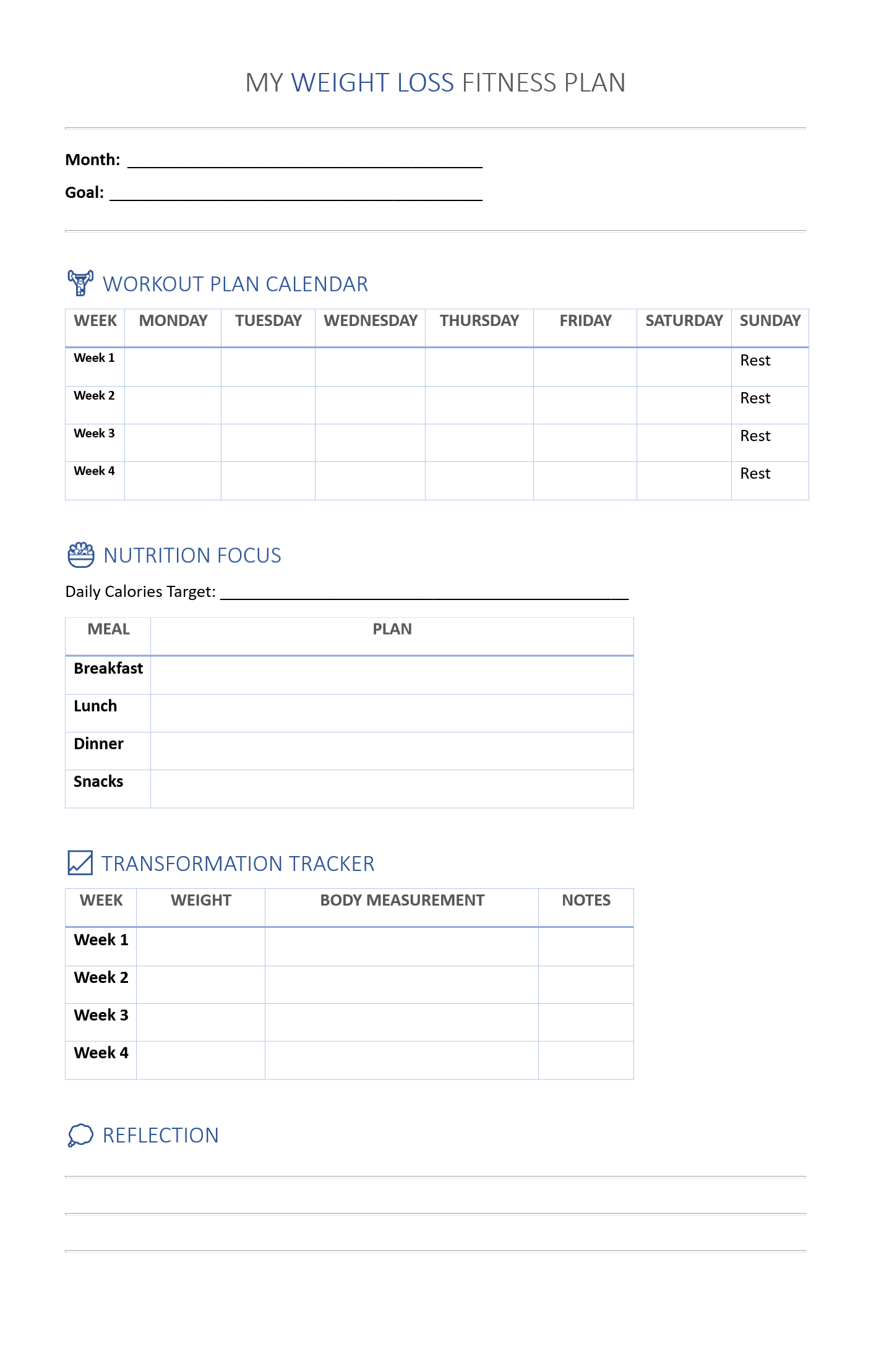 Monthly Workout Plan for Weight Loss (1st Free Printable Template) monthly workout plan template, monthly workout planner template, monthly workout schedule template, monthly workout plan for weight loss, monthly workout plan for men, monthly workout plan for women, monthly workout plan at home, free printable monthly workout planner, monthly workout tracker printable free