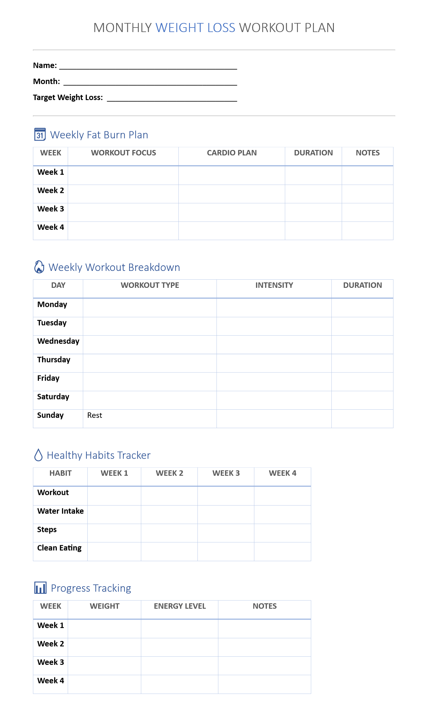 Monthly Workout Plan Template: 8+ Best Designs for Your Fitness Routine 3 monthly workout plan template, monthly workout planner template, monthly workout schedule template, monthly workout plan for weight loss, monthly workout plan for men, monthly workout plan for women, monthly workout plan at home, free printable monthly workout planner, monthly workout tracker printable free