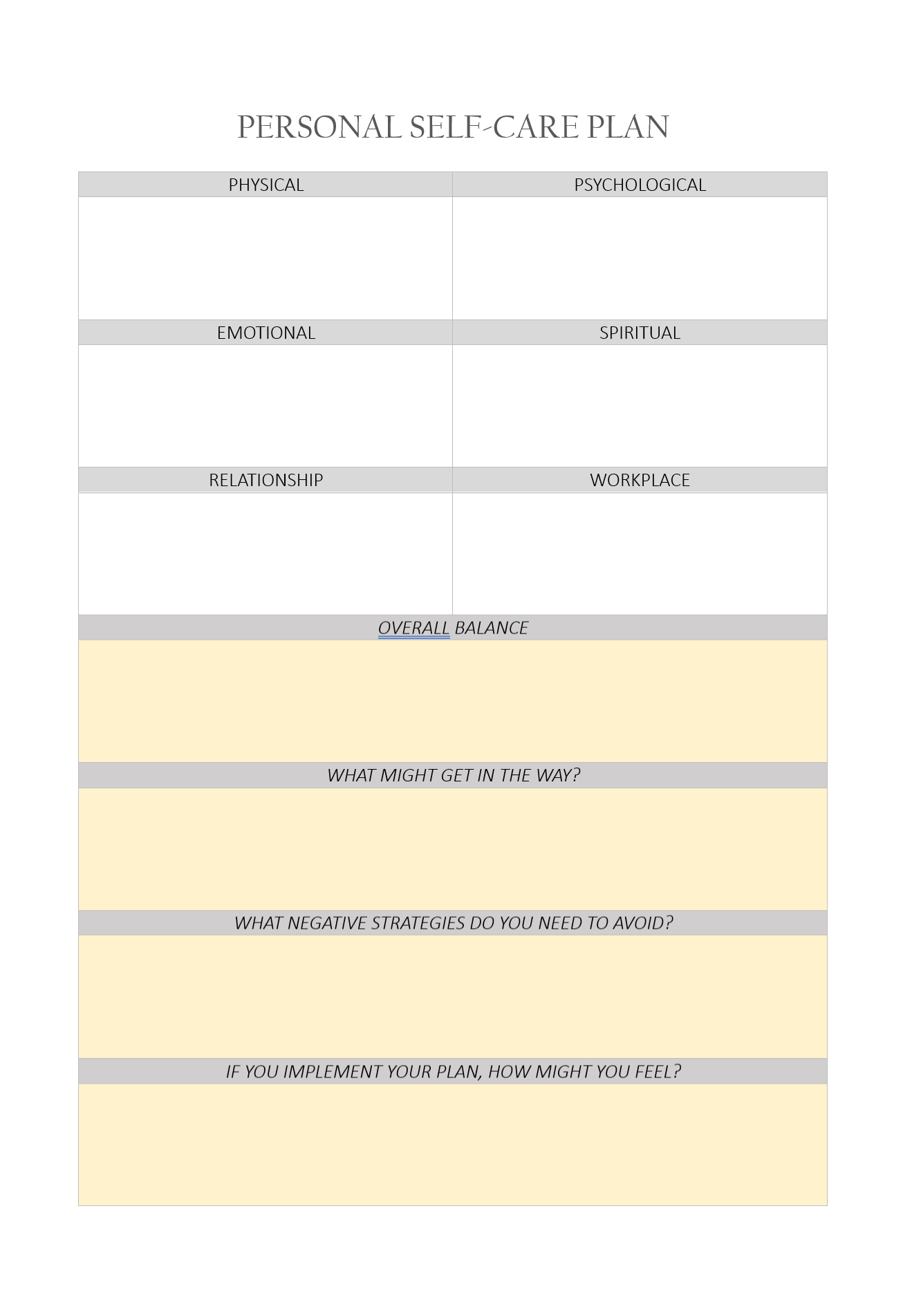 Personal Self Care Plan Template (2nd Free Printable Design) my self care plan template, personal self care plan template, mental health self care plan, personal care plan template, my self care action plan physical, self care personal wellness plan template, free printable self care planner, free printable self care template