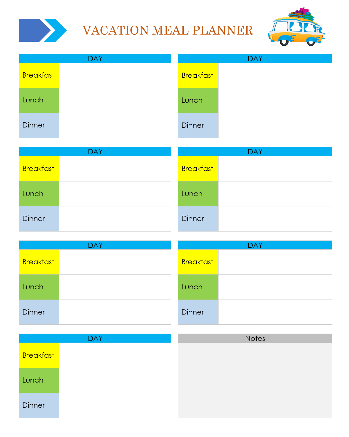Holiday Meal Planner Template for 100% Stress Free Celebrations 2 holiday meal planner template, holiday meal planning template, vacation meal planning template, vacation meal planner template, family vacation meal planning template, camping meal plan template, summer holiday meal plan, printable meal planning template, meal plan blank template