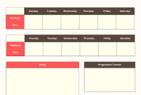 Workout Weekly Plan Template (3rd Best Design) Workout Weekly Plan Template (3rd Best Design)