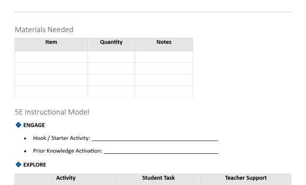5e lesson plan template, five e lesson plan template, ngss 5e lesson plan template, 5e science lesson plan template, elm 462 5e lesson plan template, 5e inquiry based lesson plan template, 5e instructional model lesson plan template