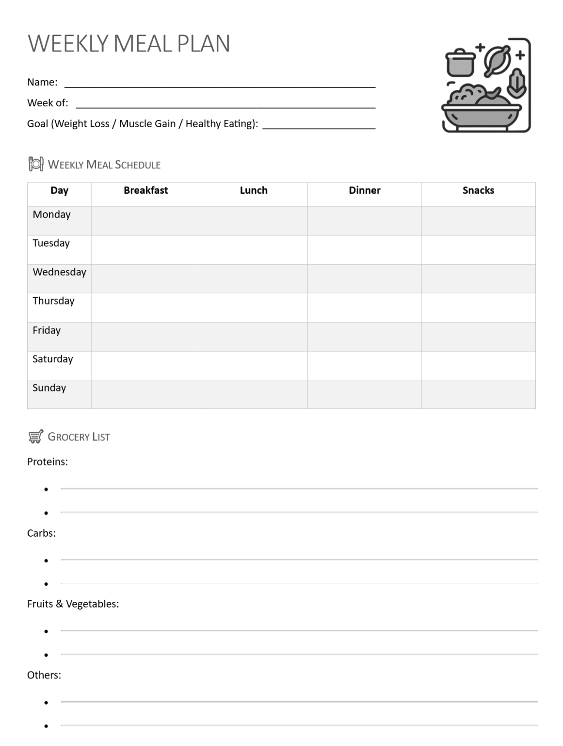 Weekly Meal Planner Template: Simplify Your 2026 Meals and Save Time