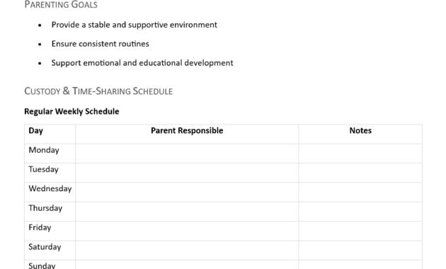 parenting plan template, parental plan template, co parenting plan template, co parenting planner template, parental leave plan template, custody parenting plan template, free printable co parenting plan