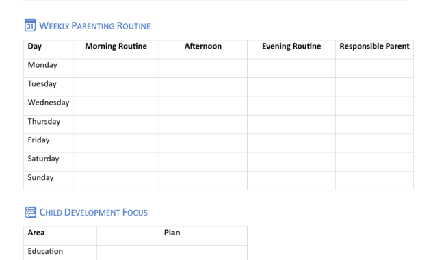 parenting plan template, parental plan template, co parenting plan template, co parenting planner template, parental leave plan template, custody parenting plan template, free printable co parenting plan